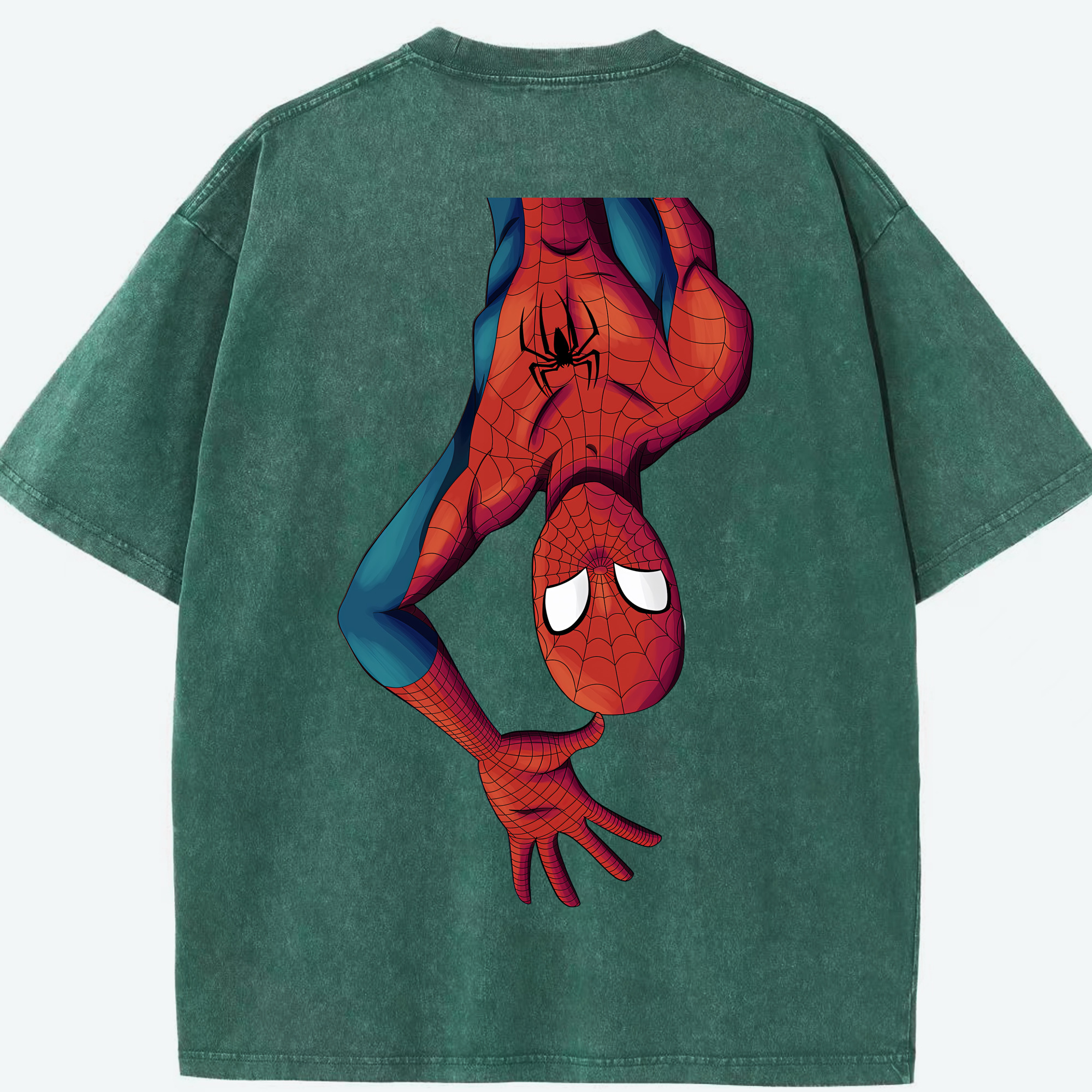 （画像用） Spider Man スパイダーマン 綿100% ヴィンテージ風 半袖Tシャツ（背面プリント）